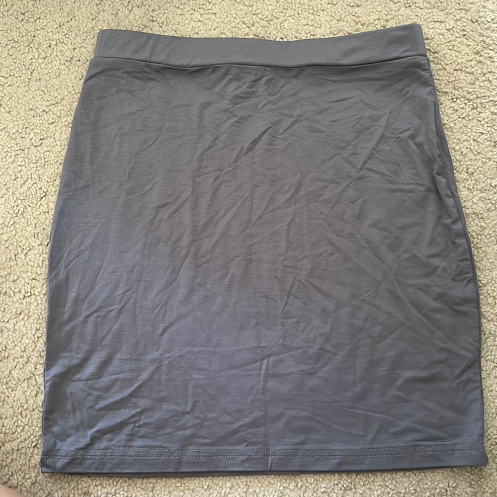 Stretch Gray Mini Skirt